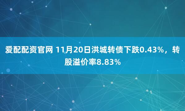 爱配配资官网 11月20日洪城转债下跌0.43%，转股溢价率8.83%